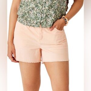 Carve Designs Light Peach Frayed Hem Denim Shorts